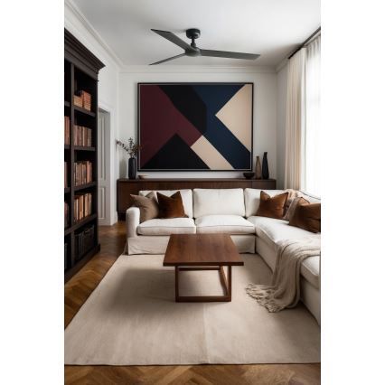 FARO 34298WP - Потолочний вентилятор RUDDER L чорний діаметр 132 см SMART + дистанційне керування