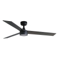 FARO 34298WT1S - Диммируемый потолочный вентилятор RUDDER L LED/18W/230V 2700/3000/4000K, диаметр 132 см, коричневый/черный, Wi-Fi Tuya + дистанционное управление
