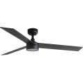 FARO 34298WT1S - LED затемнюваний стельовий вентилятор RUDDER L LED/18W/230V 2700/3000/4000K діаметр 132 cm коричневий/чорний Wi-Fi Tuya + пульт дистанційного керування