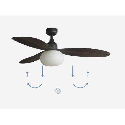 FARO 34301-11L - Потолочный вентилятор PALMA 1xE27/15W/230V коричневый диаметр 129 см IP44 + дистанционное управление
