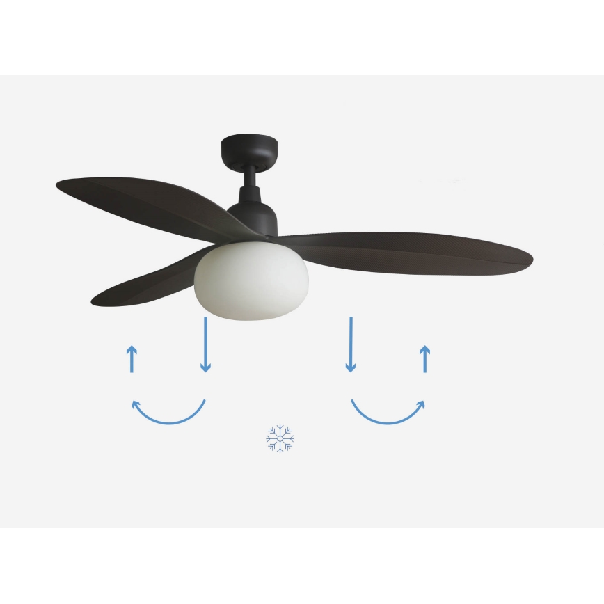 FARO 34301-11L - Потолочный вентилятор PALMA 1xE27/15W/230V коричневый Ø 129 см IP44 + дистанционное управление