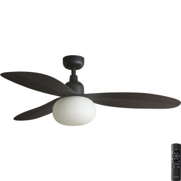 FARO 34301-11L - Стельовий вентилятор PALMA 1xE27/15W/230V коричневий діаметр 129 см IP44 + пульт дистанційного керування