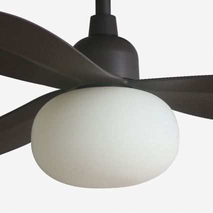 FARO 34301-11L - Стельовий вентилятор PALMA 1xE27/15W/230V коричневий діаметр 129 см IP44 + пульт дистанційного керування