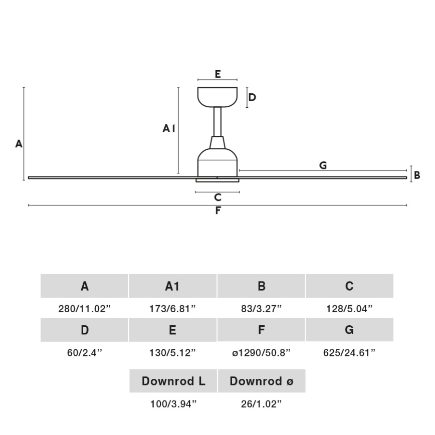 FARO 34301 - Стельовий вентилятор PALMA коричневий діаметр 129 см IP44 + пульт дистанційного керування