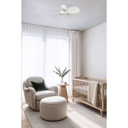 FARO 34315 - Светодиодный потолочный вентилятор с регулированием яркости KLOVER S LED/20W/230V 2700/4000/6500K белый диаметр 80 см + дистанционное управление