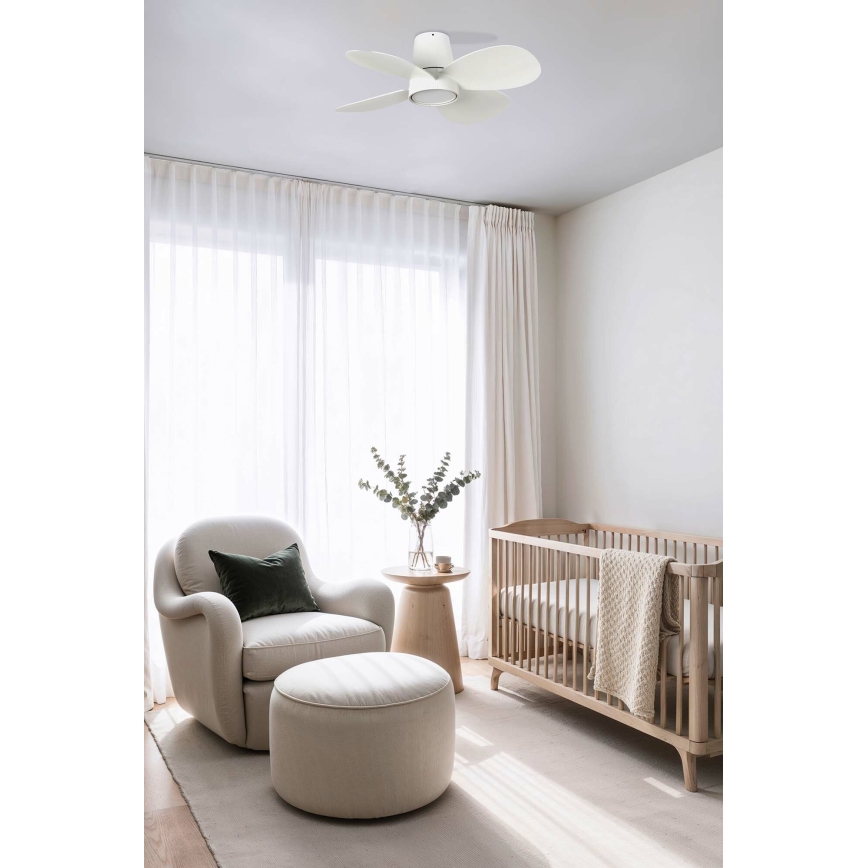 FARO 34315 - Светодиодный потолочный вентилятор с регулированием яркости KLOVER S LED/20W/230V 2700/4000/6500K белый диаметр 80 см + дистанционное управление