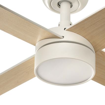 FARO 34355WT-1TW - Світлодіодний стельовий вентилятор з регулюванням яскравості RUDDER L LED/18W/230V 2700/4350/6000K білий/бежевий діаметр 132 см Wi-Fi Tuya + пульт дистанційного керування