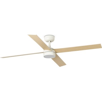 FARO 34355WT-1TW - Светодиодный потолочный вентилятор с регулированием яркости RUDDER L LED/18W/230V 2700/4350/6000K белый/бежевый диаметр 132 см Wi-Fi Tuya + дистанционное управление