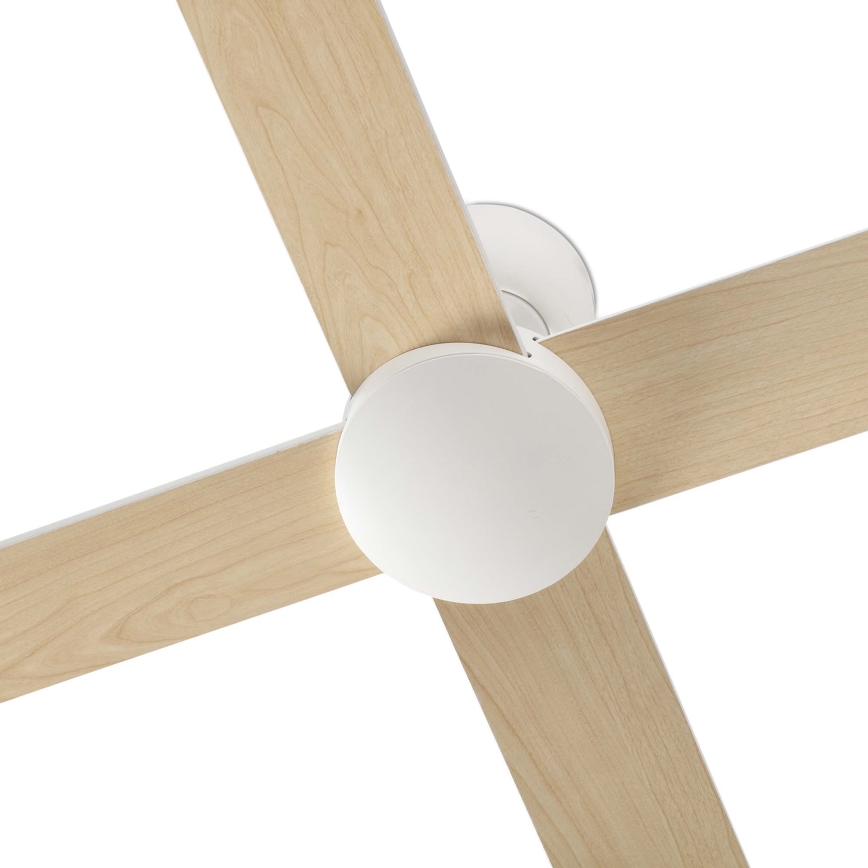 FARO 34355WT - Потолочный вентилятор RUDDER L белый/бежевый диаметр 132 см Wi-Fi Tuya + дистанционное управление
