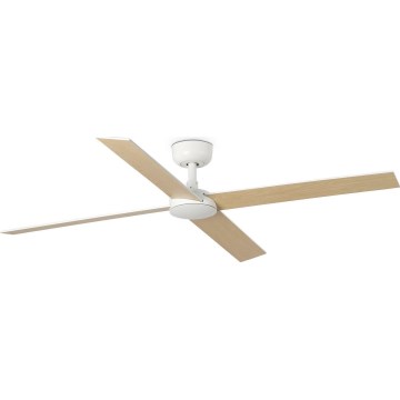 FARO 34355WT - Стельовий вентилятор RUDDER L білий/бежевий діаметр 132 см Wi-Fi Tuya + пульт дистанційного керування