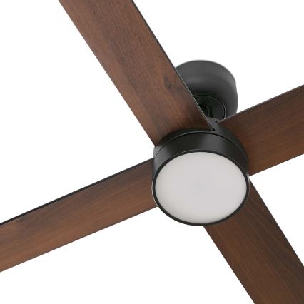 FARO 34356-1TW - Светодиодный потолочный вентилятор с регулированием яркости RUDDER L LED/20W/230V черный/коричневый диаметр 132 см + дистанционное управление