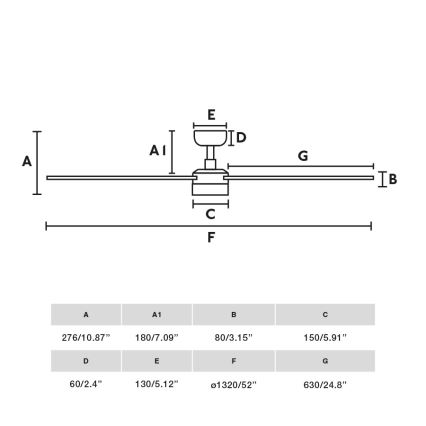FARO 34356-1TW - Светодиодный потолочный вентилятор с регулированием яркости RUDDER L LED/20W/230V черный/коричневый диаметр 132 см + дистанционное управление