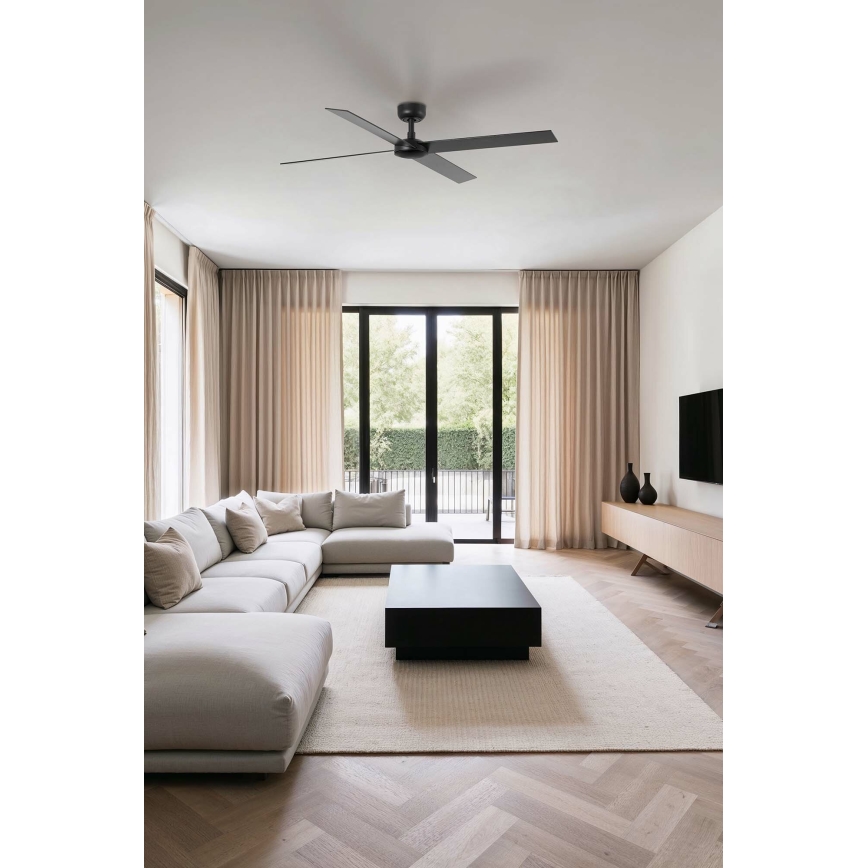 FARO 34356 - Потолочный вентилятор RUDDER L коричневый/черный диаметр 132 см + дистанционное управление