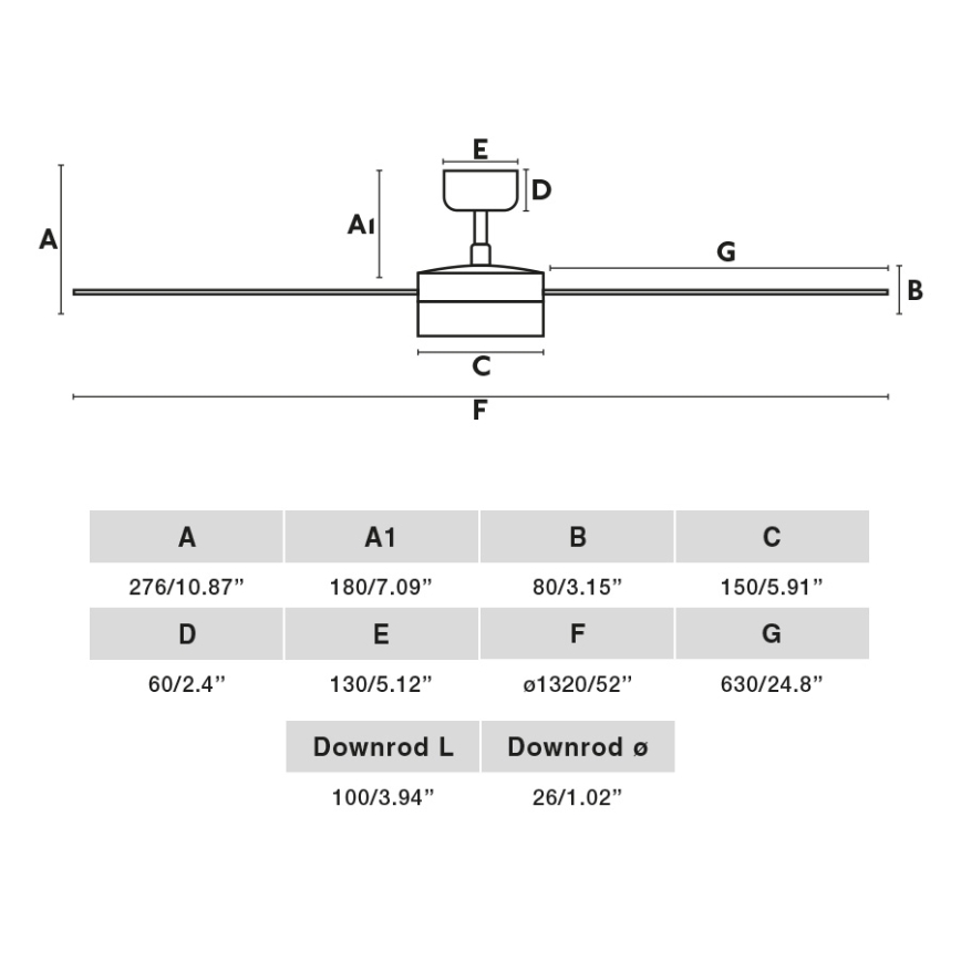 FARO 34356WT-1TW - Светодиодный потолочный вентилятор с регулированием яркости RUDDER L LED/18W/230V 2700/4350/6000K коричневый/черный диаметр 132 см Wi-Fi Tuya + дистанционное управление