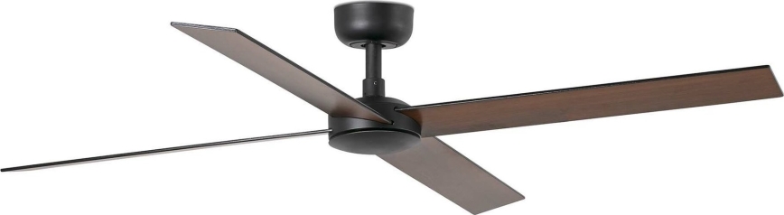 FARO 34356WT - Стельовий вентилятор RUDDER L коричневий/чорний діаметр 132 см Wi-Fi Tuya + пульт дистанційного керування