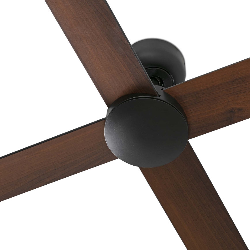 FARO 34356WT - Стельовий вентилятор RUDDER L коричневий/чорний діаметр 132 см Wi-Fi Tuya + пульт дистанційного керування