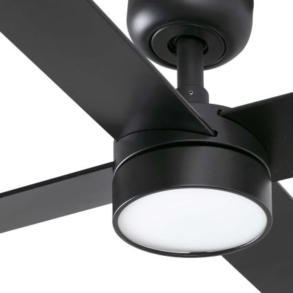 FARO 34356WT1S - Диммируемый потолочный вентилятор RUDDER L с LED-подсветкой LED/18W/230V 2700/3000/4000K диаметр 132 см коричневый/черный Wi‑Fi Tuya + пульт дистанционного управления