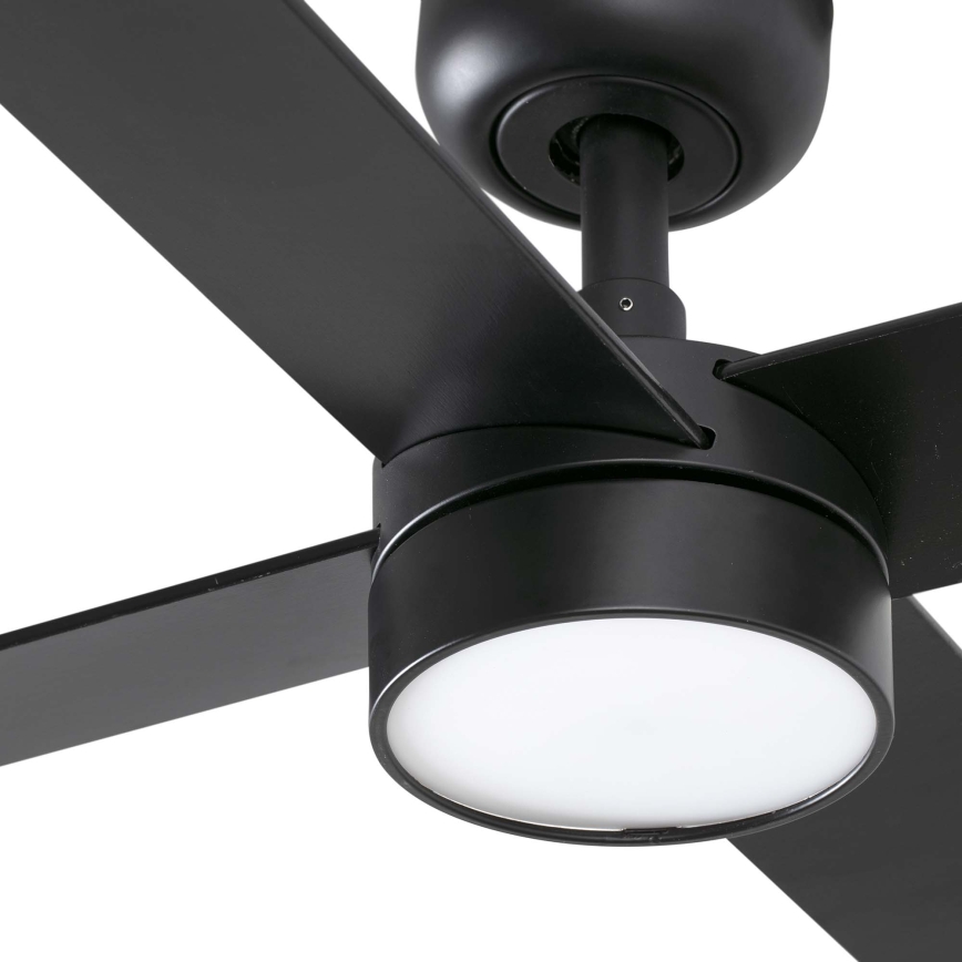 FARO 34356WT1S - Диммируемый потолочный вентилятор RUDDER L с LED-подсветкой LED/18W/230V 2700/3000/4000K диаметр 132 см коричневый/черный Wi‑Fi Tuya + пульт дистанционного управления