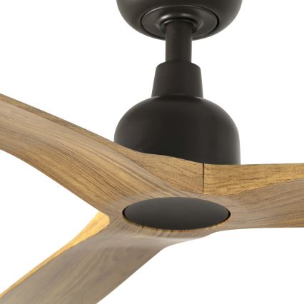 FARO 34360 - Стельовий вентилятор OUTWOOD L коричневий/чорний діаметр 150 см IP44 + пульт дистанційного керування