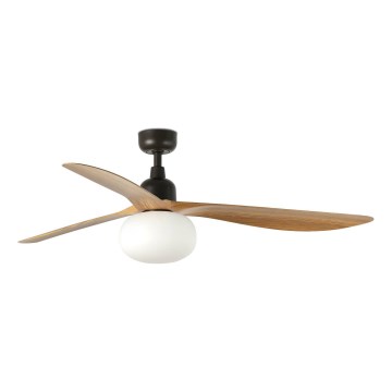 FARO 34360WT-11L - Потолочный вентилятор OUTWOOD L 1xE27/15 Вт/230 В, коричневый/чёрный, диаметр 150 см, Wi-Fi Tuya, IP44 + пульт дистанционного управления