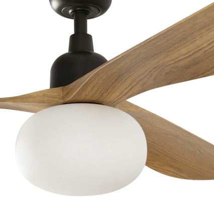 FARO 34360WT-11L - Потолочный вентилятор OUTWOOD L 1xE27/15 Вт/230 В, коричневый/чёрный, диаметр 150 см, Wi-Fi Tuya, IP44 + пульт дистанционного управления