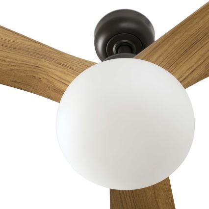 FARO 34360WT-11L - Стельовий вентилятор OUTWOOD L 1xE27/15W/230V коричневий/чорний діаметр 150 см Wi-Fi Tuya IP44 + пульт дистанційного керування