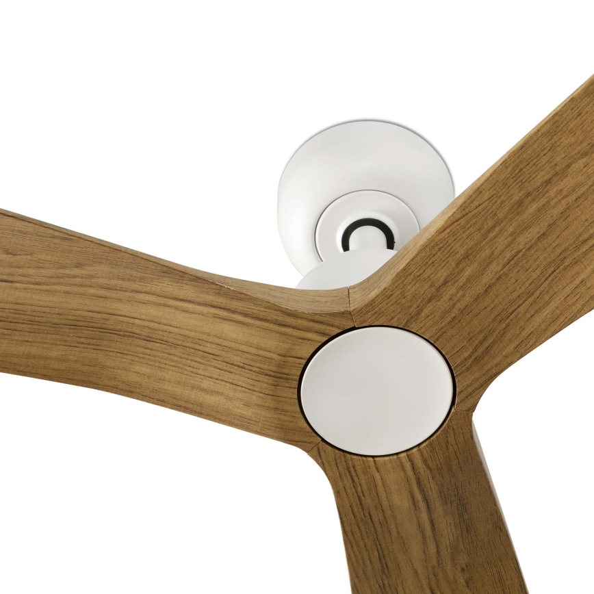 FARO 34361 - Стельовий вентилятор OUTWOOD L коричневий/білий діаметр 150 см IP44 + пульт дистанційного керування