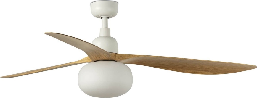 FARO 34361WT-11L - Потолочный вентилятор OUTWOOD L 1xE27/15W/230V коричневый/белый диаметр 150 см Wi-Fi Tuya IP44 + дистанционное управление