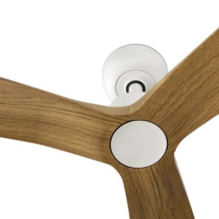 FARO 34361WT - Потолочный вентилятор OUTWOOD L коричневый/белый диаметр 150 см Wi-Fi Tuya IP44 + дистанционное управление