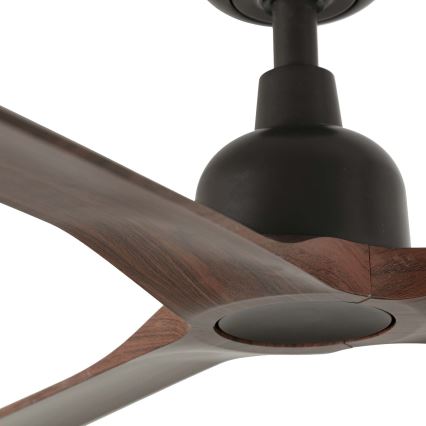 FARO 34362WT - Потолочный вентилятор OUTWOOD L коричневый/чёрный Ø 150 см Wi-Fi Tuya IP44 + пульт дистанционного управления