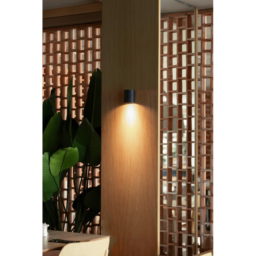 FARO 40523 - Настінний світильник SOLE 1xGU10/8W/230V чорний круглий