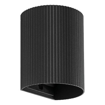 FARO 40527 - Настінний світильник SOLE 1xGU10/8W/230V чорний рифлений круглий
