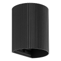FARO 40527 - Настінний світильник SOLE 1xGU10/8W/230V чорний рифлений круглий
