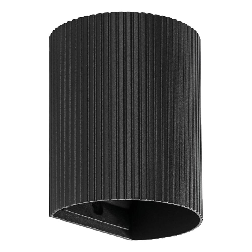 FARO 40527 - Настінний світильник SOLE 1xGU10/8W/230V чорний рифлений круглий