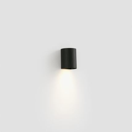 FARO 40527 - Настінний світильник SOLE 1xGU10/8W/230V чорний рифлений круглий