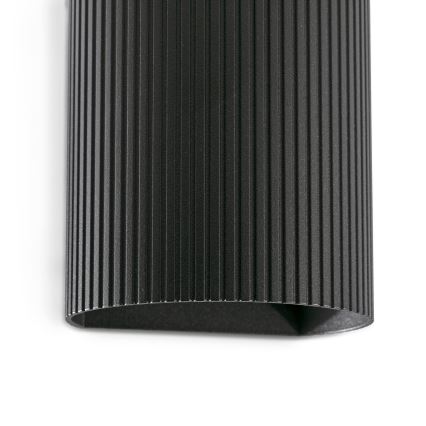 FARO 40527 - Настінний світильник SOLE 1xGU10/8W/230V чорний рифлений круглий