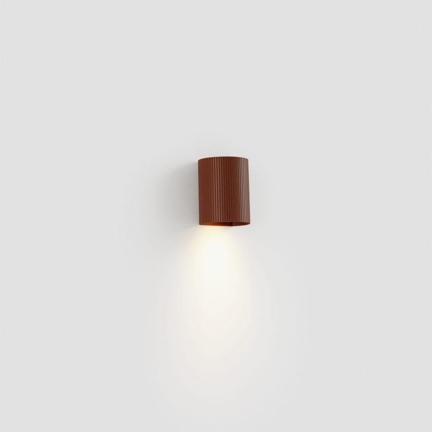 FARO 40529 - Настінний світильник SOLE 1xGU10/8W/230V цегляний рифлений круглий