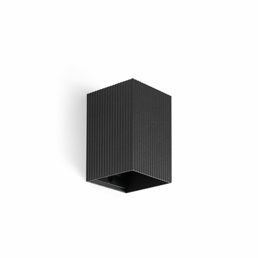 FARO 40535 - Настінний світильник SOLE 1xGU10/8W/230V чорний рифлений квадратний