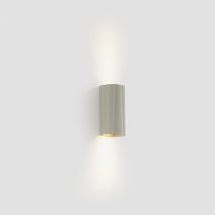 FARO 40544 - Настінний світильник SOLE 2xGU10/8W/230V сірий рифлений круглий