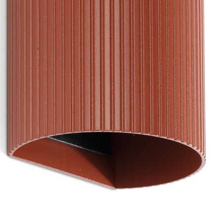 FARO 40545 - Настінний світильник SOLE 2xGU10/8W/230V цегляний рифлений круглий