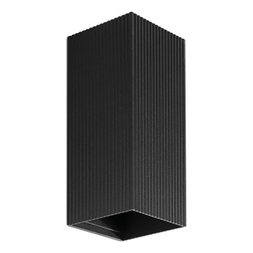 FARO 40566 - Настінний світильник SOLE 2xGU10/8W/230V чорний рифлений квадратний