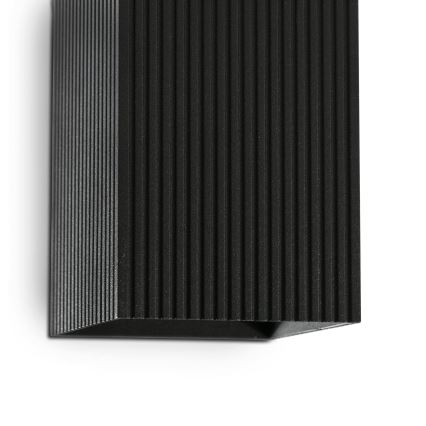 FARO 40566 - Настінний світильник SOLE 2xGU10/8W/230V чорний рифлений квадратний
