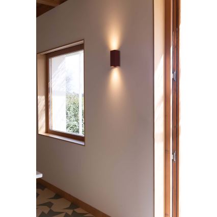 FARO 40568 - Настінний світильник SOLE 2xGU10/8W/230V цегляний рифлений квадратний