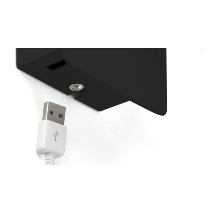 FARO 62116 - Светодиодный настенный точечный светильник SUAU LED/3W/230V USB черный