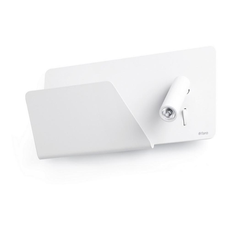 FARO 62124 - Светодиодный настенный точечный светильник SUAU LED/3W/230V USB белый