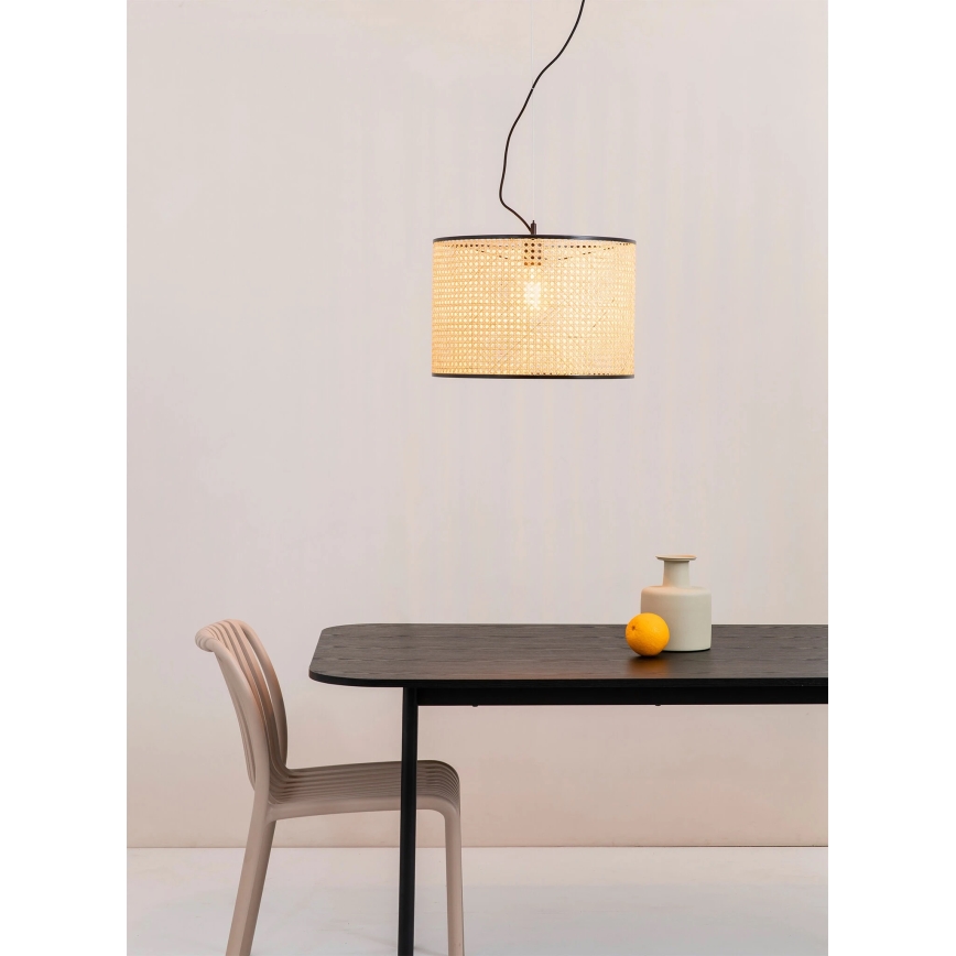 FARO 64314-49 - Люстра на тросе MAMBO 1xE27/15W/230V ⌀ 45 cm ротанг/черная