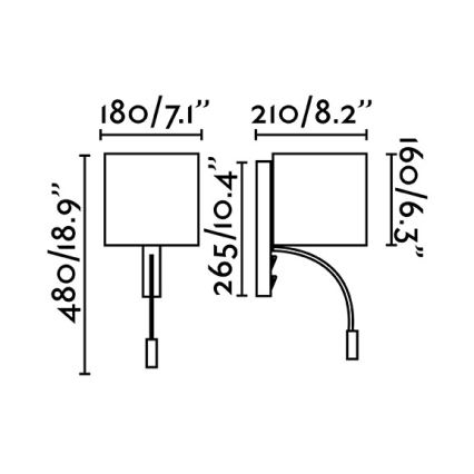Faro 64323 - Світлодіодний настінний світильник TIRA 1xE27/15W + LED/3W/230V