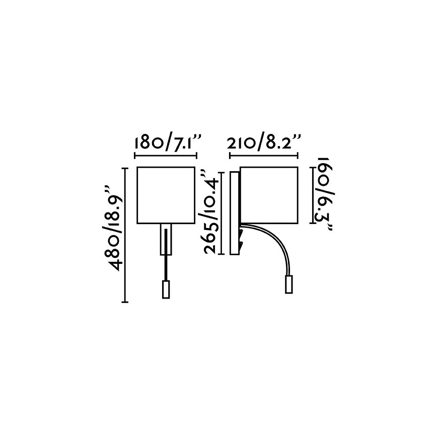 Faro 64323 - Світлодіодний настінний світильник TIRA 1xE27/15W + LED/3W/230V