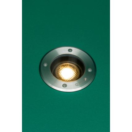 FARO 70310 - Зовнішній вбудований світильник для заїзду GEISER 1xGU10/8W/230V IK08 IP67 із нержавіючої сталі