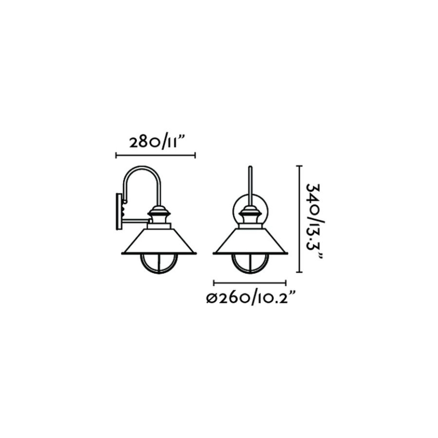 FARO 71128 - Уличный настенный светильник NAUTICA 1xE27/11W/230V